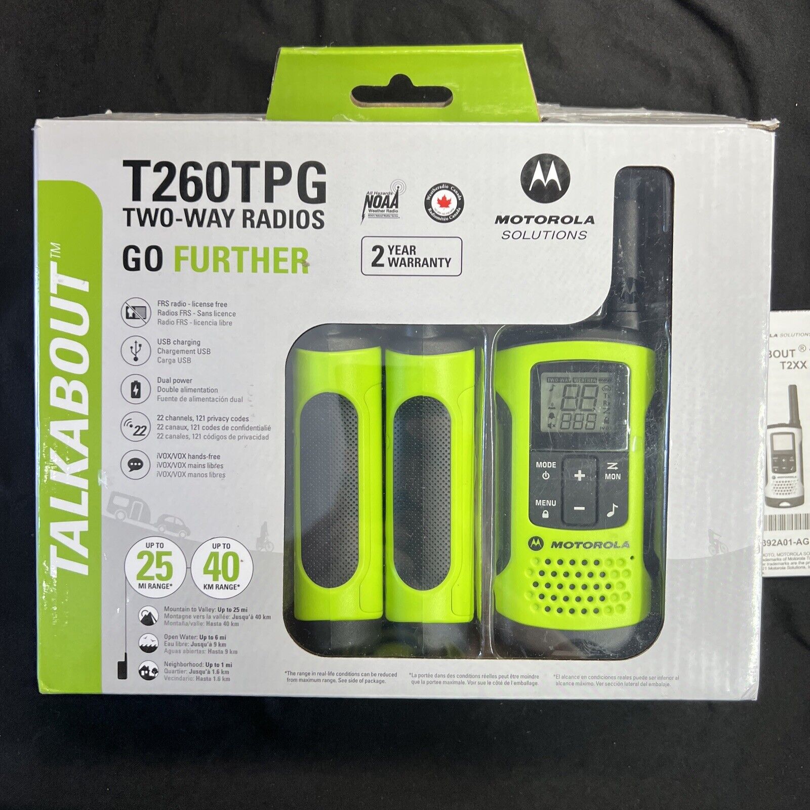 3-Pack Motorola Talkabout T260TPG Radios (Green)