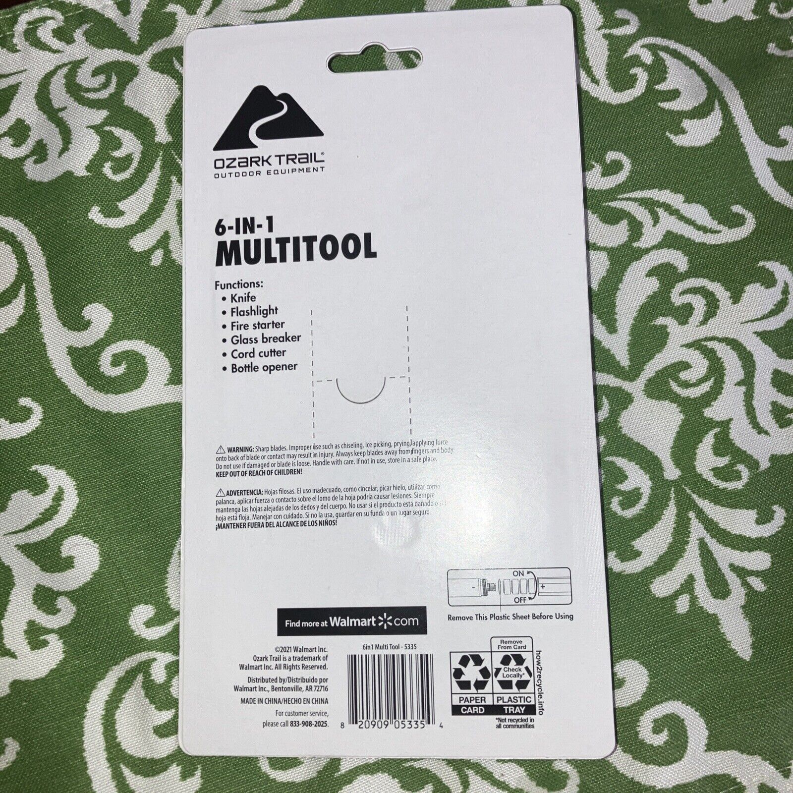 Ozark Trail 6-In-1 Multitool, Knife with Light, Model 5335