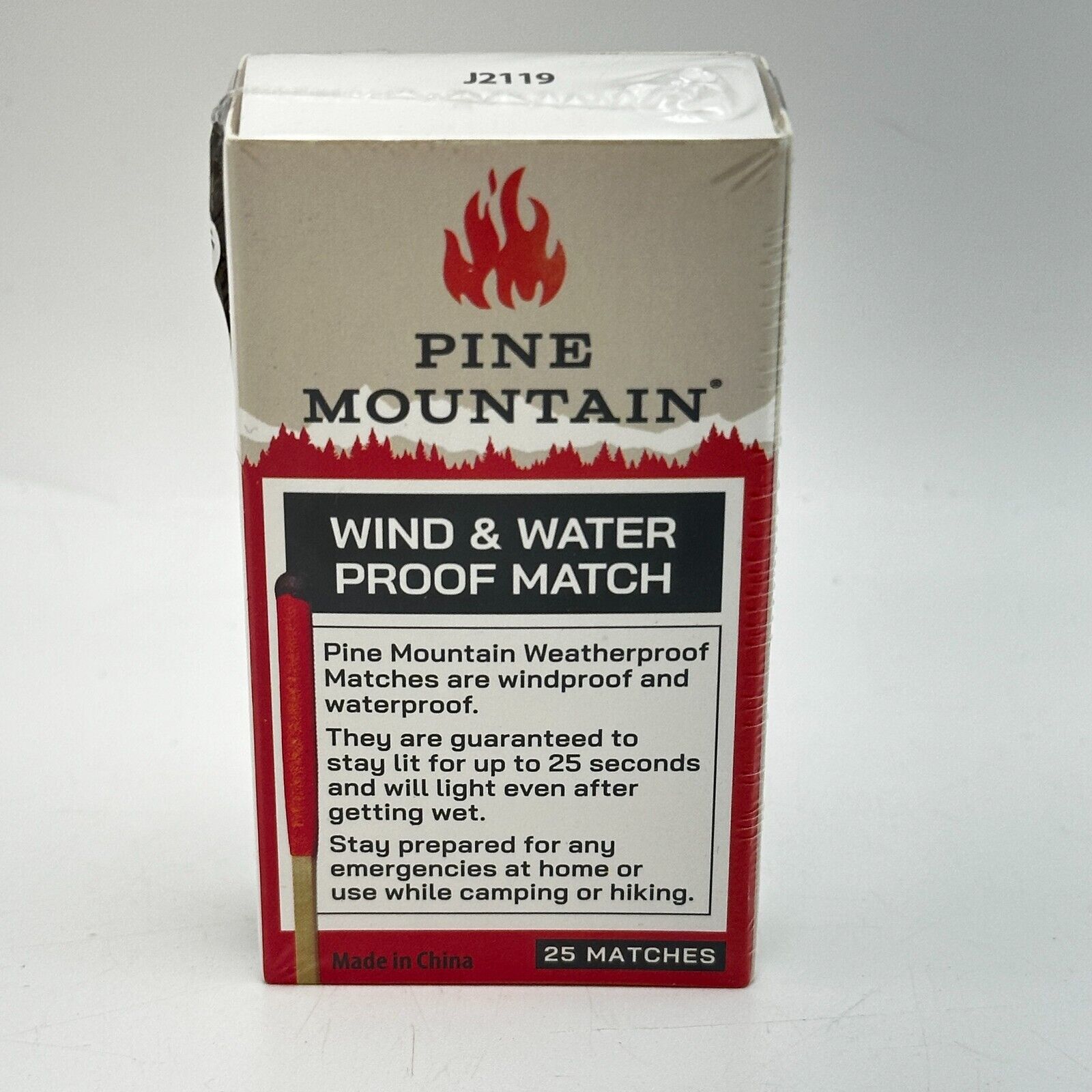 Extreme Weather Matches, 25ct, Tan/Red