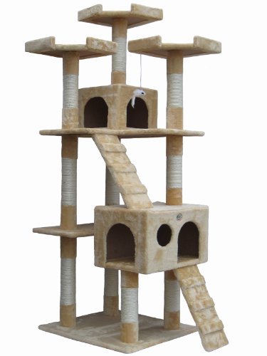72" Premium Cat Tree with Scratching Posts & Condos
