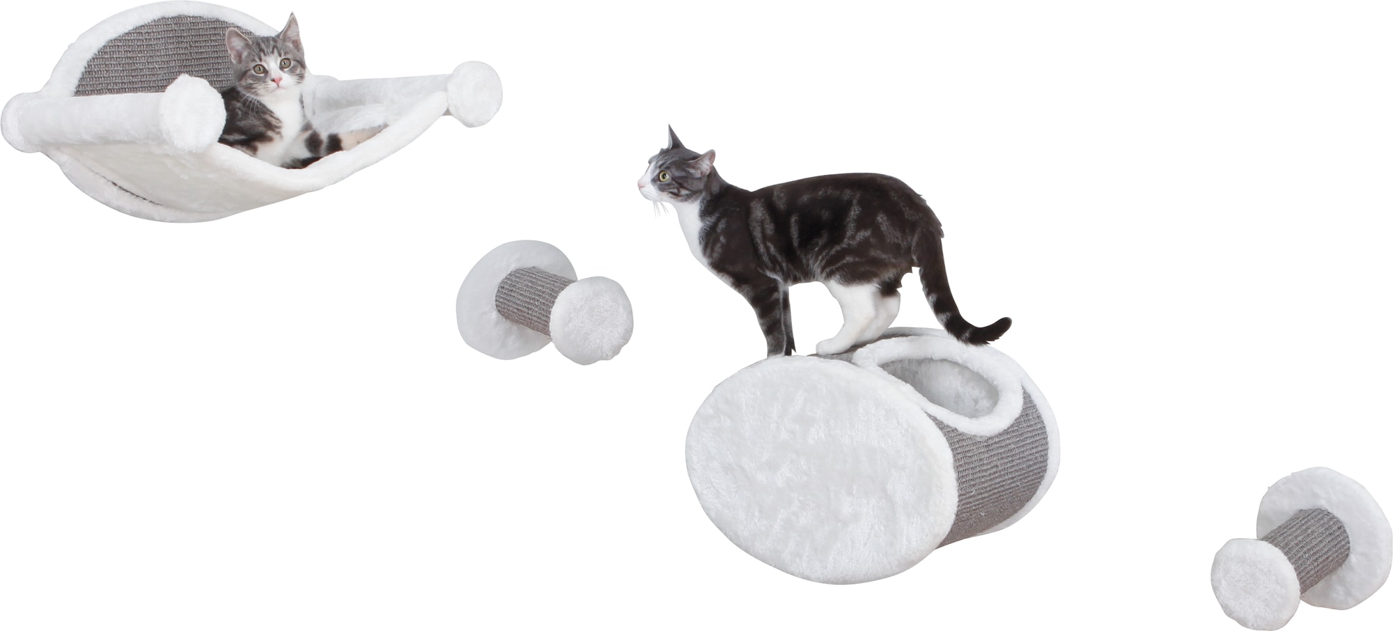 TRIXIE Plush & Sisal Cat Perch Set