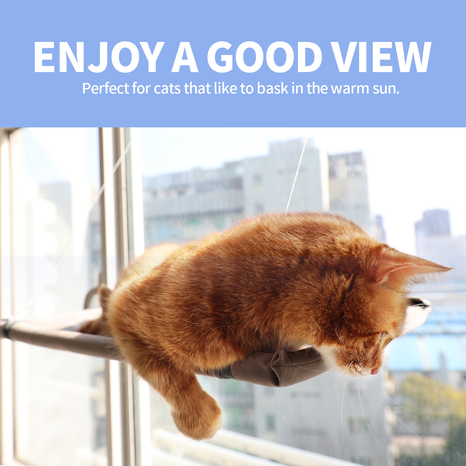 PAWISE Window Hammock for Cats, Beige