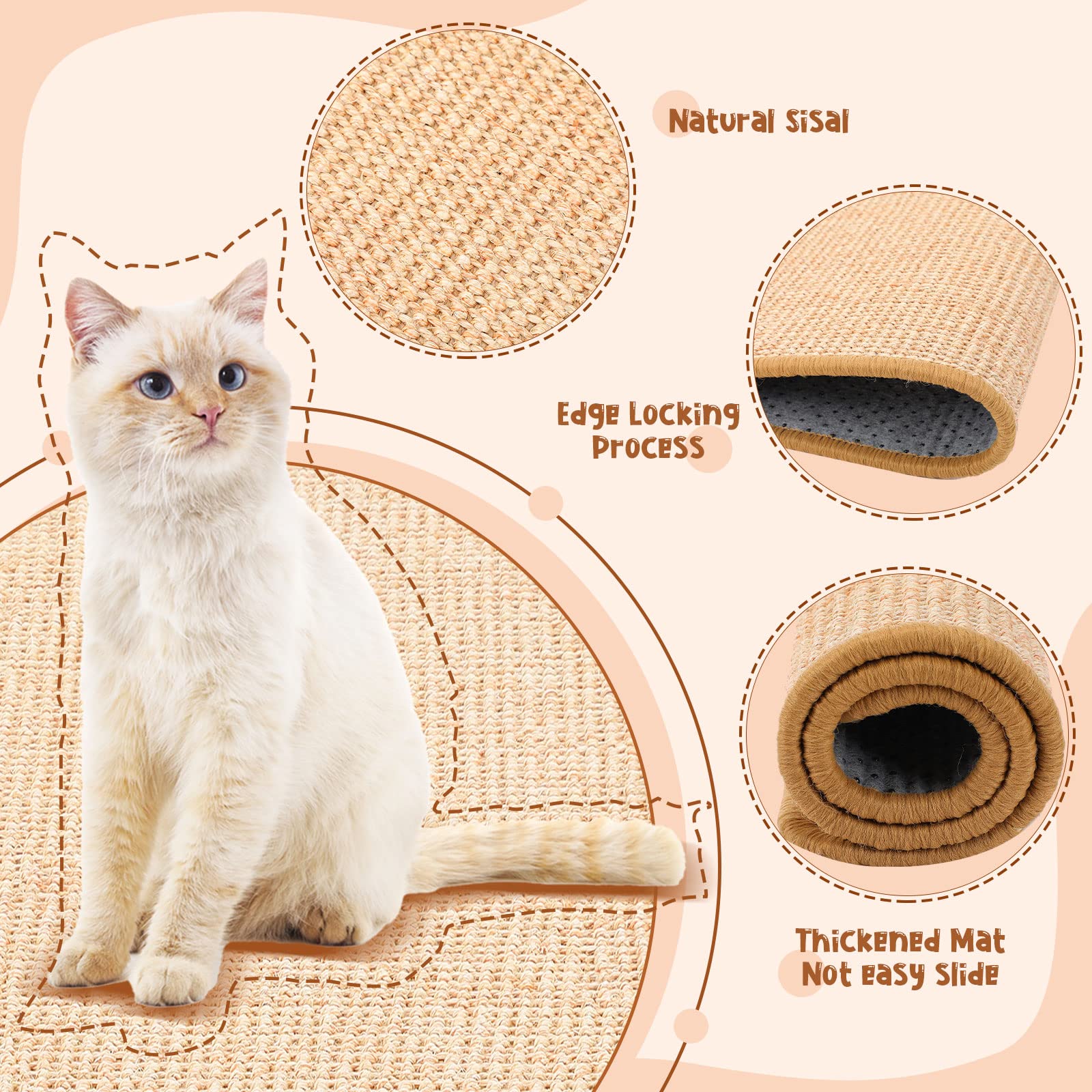 Sisal Cat Scratcher Mat Board Sharpen Nails Furniture