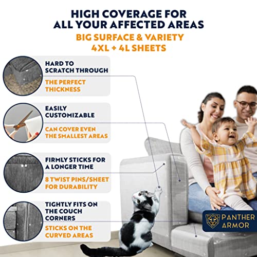 Cat Furniture Protectors - Panther Armor 8-Pack