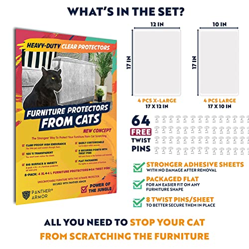 Cat Furniture Protectors - Panther Armor 8-Pack