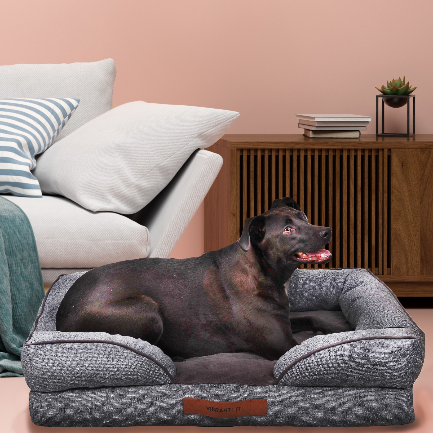 Gray Ortho Sofa-Style Bed for Cats