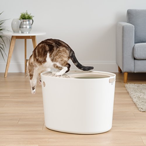 IRIS USA Large Round Entry Cat Litter Box