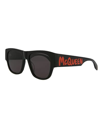 Alexander McQueen Mens Square/Rectangle Black Black Grey Fashion Designer Eyewear