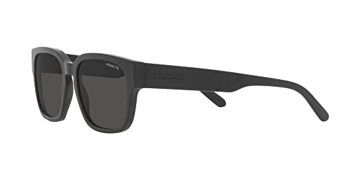 ARNETTE AN4294 Type Z Square Sunglasses, Matte Black/Dark Grey, 54 mm