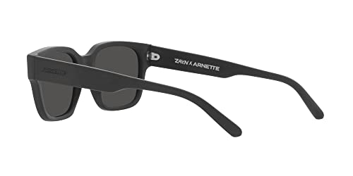 ARNETTE AN4294 Type Z Square Sunglasses, Matte Black/Dark Grey, 54 mm