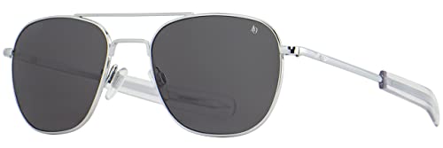 AO Silver Pilot Sunglasses - Gray Glass