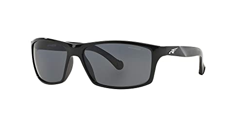 Arnette AN4207 Boiler Rectangular Sunglasses, Black/Grey Polarized, 61 mm