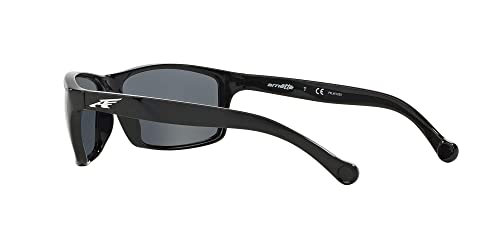 Arnette AN4207 Boiler Rectangular Sunglasses, Black/Grey Polarized, 61 mm