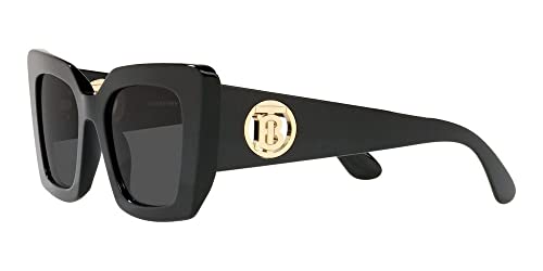 BURBERRY Daisy BE 4344 300187 Black Plastic Square Sunglasses Grey Lens