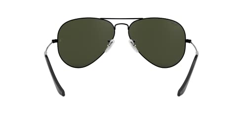 Ray-Ban RB3025 Aviator Sunglasses, Black/G-15 Green, 58mm