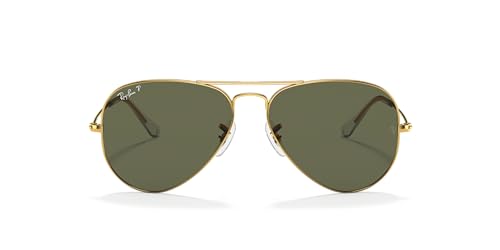 Ray-Ban Gold Aviator Sunglasses with Polarized Lens