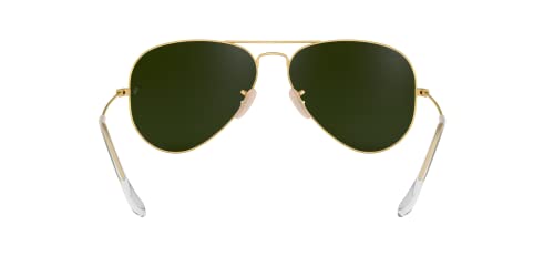 Ray-Ban RB3025 Aviator Sunglasses, Matte Gold/Grey Blue, 58mm