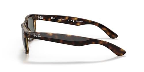 Ray-Ban RB2132 Wayfarer Sunglasses, Tortoise/Polarized Green, 55 mm