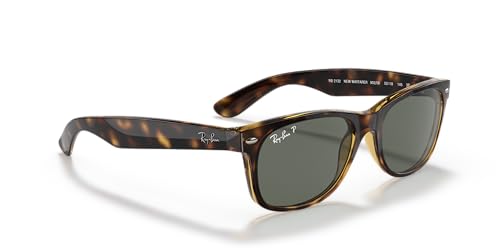 Ray-Ban RB2132 Wayfarer Sunglasses, Tortoise/Polarized Green, 55 mm