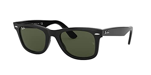 Ray-Ban Wayfarer Square Sunglasses, Black/Green, 54mm