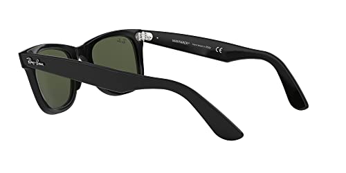 Ray-Ban Wayfarer Square Sunglasses, Black/Green, 54mm