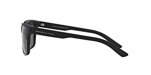 Men's Armani Square Sunglasses, Black/Grey, 56mm