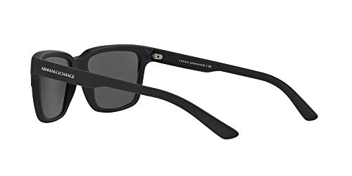 Men's Armani Square Sunglasses, Black/Grey, 56mm