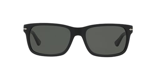 Persol PO3048S Rectangular Black/Green Polarized Sunglasses 58mm