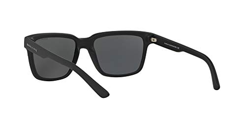 Men's Armani Square Sunglasses, Black/Grey, 56mm