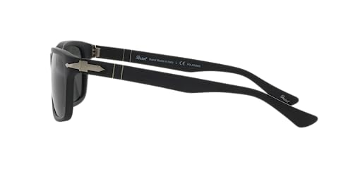 Persol PO3048S Rectangular Black/Green Polarized Sunglasses 58mm