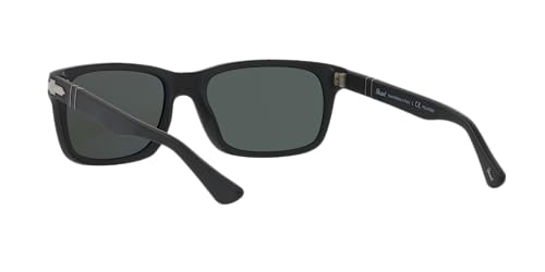 Persol PO3048S Rectangular Black/Green Polarized Sunglasses 58mm