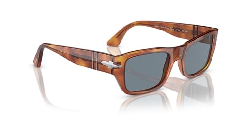 Persol Rectangular Sunglasses in Terra Di Siena/Light Blue