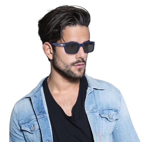 Blue/Dark Grey Persol PO3272S Rectangular Sunglasses 53mm