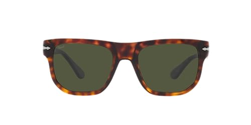 Persol PO3306S Square Sunglasses, Havana/Green, 52mm