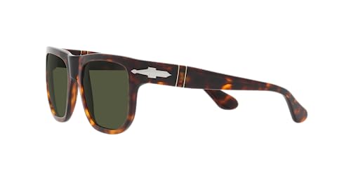 Persol PO3306S Square Sunglasses, Havana/Green, 52mm