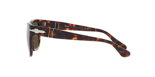 Persol PO3306S Square Sunglasses, Havana/Green, 52mm