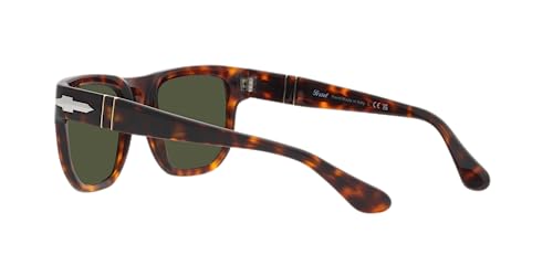 Persol PO3306S Square Sunglasses, Havana/Green, 52mm