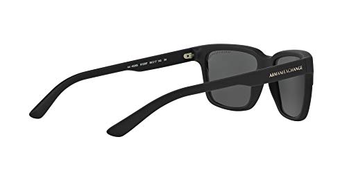 Men's Armani Square Sunglasses, Black/Grey, 56mm