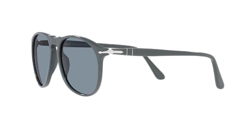 Persol Aviator Sunglasses, Grey/Light Blue, 55mm Frame