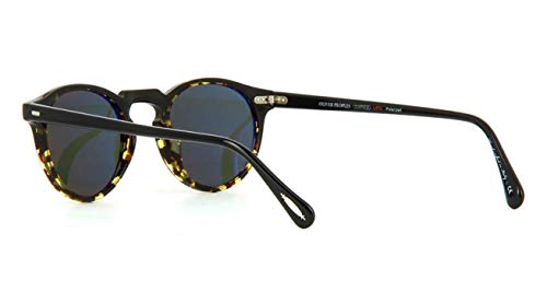 Oliver Peoples Black Tortoise Gregory Peck Round Sunglasses
