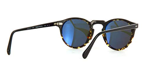 Oliver Peoples Black Tortoise Gregory Peck Round Sunglasses