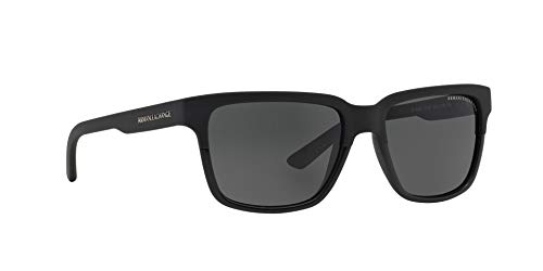 Men's Armani Square Sunglasses, Black/Grey, 56mm