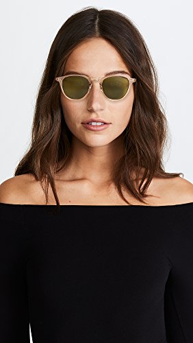 GARRETT LEIGHT Hampton Champagne/Pure Green Sunglasses - One Size