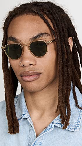 GARRETT LEIGHT Hampton Champagne/Pure Green Sunglasses - One Size