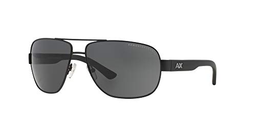 Armani Exchange Men's Rectangular Sunglasses - Matte Black/Grey