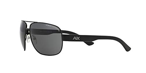 Armani Exchange Men's Rectangular Sunglasses - Matte Black/Grey
