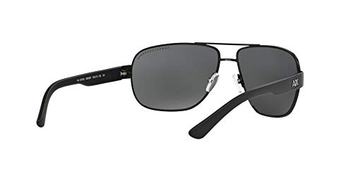 Armani Exchange Men's Rectangular Sunglasses - Matte Black/Grey