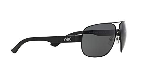 Armani Exchange Men's Rectangular Sunglasses - Matte Black/Grey