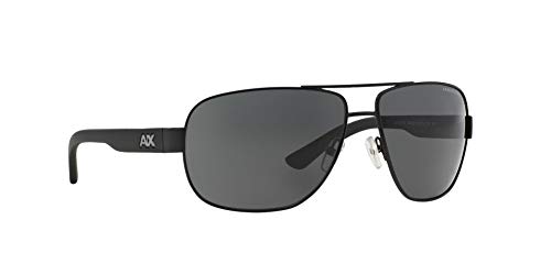 Armani Exchange Men's Rectangular Sunglasses - Matte Black/Grey