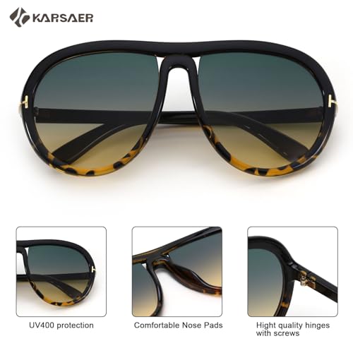 Karsaer Oversized Aviator Sunglasses Retro Round Unisex K7132